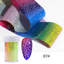 Load image into Gallery viewer, Christmas Silver Snowflakes Nail Art Foil Transfer Glitter Stickers 3D Nail Art Decals Designer Manicuring Decoration Xmas Gift Nails Snowflake Nail Art Stickers Decals Christmas Nail 3D Self Adhesive Nail Stickers for Acrylic Nails Snowflake