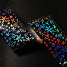 Load image into Gallery viewer, Christmas Silver Snowflakes Nail Art Foil Transfer Glitter Stickers 3D Nail Art Decals Designer Manicuring Decoration Xmas Gift Nails Snowflake Nail Art Stickers Decals Christmas Nail 3D Self Adhesive Nail Stickers for Acrylic Nails Snowflake