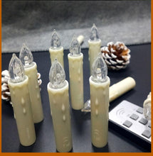 Load image into Gallery viewer, Christmas Tree Clip Candle Warm White Battery Operated Waterproof LED Flameless Taper Ivory Floating Candles with Remote Timer Ideal For Home Flameless Flashing With Remote And Suction Cup LED Candles For Halloween Birthday Garden Decoration