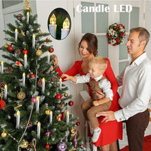 Load image into Gallery viewer, Christmas Tree Clip Candle Warm White Battery Operated Waterproof LED Flameless Taper Ivory Floating Candles with Remote Timer Ideal For Home Flameless Flashing With Remote And Suction Cup LED Candles For Halloween Birthday Garden Decoration