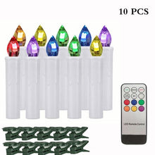 Load image into Gallery viewer, Christmas Tree Clip Candle Warm White Battery Operated Waterproof LED Flameless Taper Ivory Floating Candles with Remote Timer Ideal For Home Flameless Flashing With Remote And Suction Cup LED Candles For Halloween Birthday Garden Decoration