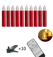 Load image into Gallery viewer, Christmas Tree Clip LED Candle Waterproof LED Flameless Taper Ivory Floating Candles with Remote Timer and Dimmable, Ideal for Home Indoor Outdoor Christmas Trees Lamp Simulation Flame Light Warm Candle Family Party Birthday Party Decorated With Candles