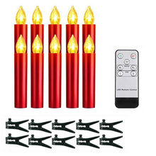 Load image into Gallery viewer, Christmas Tree Clip LED Candle Waterproof LED Flameless Taper Ivory Floating Candles with Remote Timer and Dimmable, Ideal for Home Indoor Outdoor Christmas Trees Lamp Simulation Flame Light Warm Candle Family Party Birthday Party Decorated With Candles