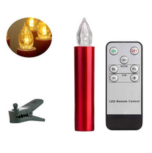 Load image into Gallery viewer, Christmas Tree Clip LED Candle Waterproof LED Flameless Taper Ivory Floating Candles with Remote Timer and Dimmable, Ideal for Home Indoor Outdoor Christmas Trees Lamp Simulation Flame Light Warm Candle Family Party Birthday Party Decorated With Candles