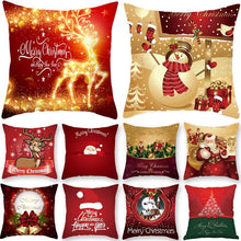 Load image into Gallery viewer, Christmas Xmas Red Pillow Case Tree Decoration Xmas Series Cushion Cover Case Pillow Zippered Square Pillowcase Santa Claus Cushion Cover Christmas Decorations For Home Snowman 45x45CM