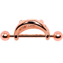 Load image into Gallery viewer, 14G 5/8 Rose Gold Tone Fearsome Fangs Nipple Shield Set