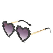 Load image into Gallery viewer, Classic Children's Fashionable Cute Heart-Shaped Sunglasses Designer Personalized Flower Love Baby Sunglasses Block 90% Of UVB and UVA Rays over sized heart shaped sunglasses