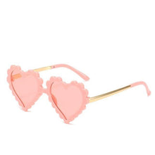 Load image into Gallery viewer, Classic Children's Fashionable Cute Heart-Shaped Sunglasses Designer Personalized Flower Love Baby Sunglasses Block 90% Of UVB and UVA Rays over sized heart shaped sunglasses