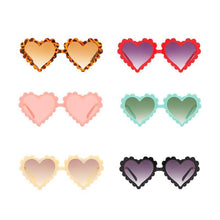 Load image into Gallery viewer, Classic Children's Fashionable Cute Heart-Shaped Sunglasses Designer Personalized Flower Love Baby Sunglasses Block 90% Of UVB and UVA Rays over sized heart shaped sunglasses