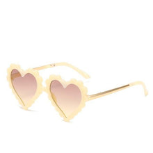 Load image into Gallery viewer, Classic Children's Fashionable Cute Heart-Shaped Sunglasses Designer Personalized Flower Love Baby Sunglasses Block 90% Of UVB and UVA Rays over sized heart shaped sunglasses