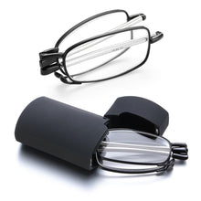 Load image into Gallery viewer, Classic Fashionable Folding Reading Glasses With Case For Men Women Telescopic Rotation Eyeglasses Includes Glasses Case Blue Light Blocking Reading Glasses Folding Reading Glasses, Small Folding Readers for Men Women