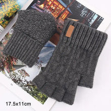 Load image into Gallery viewer, Classic Knitted Fingerless Winter Unisex Outdoor Gloves For Men Women Retro Soft Unisex Stretch Elastic Warm Half Finger Cycling Gloves