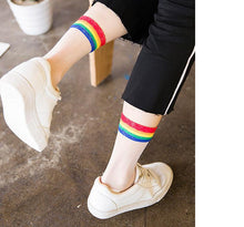 Load image into Gallery viewer, Classic Letter Print Fashion Sporty Short Socks Girls Cute Harajuku Socks Casual Cool Skateboard Socks Made Out Of Pure Cotton Breathable Socks For Men And Women