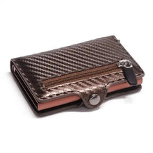 Load image into Gallery viewer, Classic Multifunction Automatic Aluminum Alloy Leather Credit Card Holder Retro New Pop-Up Card Ejector Business Wallets For Men
