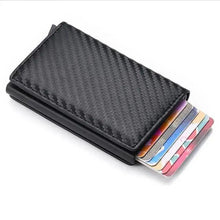 Load image into Gallery viewer, Classic Multifunction Automatic Aluminum Alloy Leather Credit Card Holder Retro New Pop-Up Card Ejector Business Wallets For Men