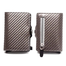 Load image into Gallery viewer, Classic Multifunction Automatic Aluminum Alloy Leather Credit Card Holder Retro New Pop-Up Card Ejector Business Wallets For Men