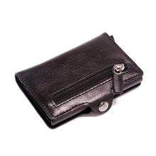 Load image into Gallery viewer, Classic Multifunction Automatic Aluminum Alloy Leather Credit Card Holder Retro New Pop-Up Card Ejector Business Wallets For Men