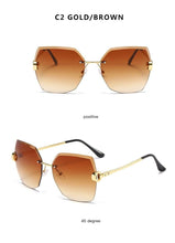 Load image into Gallery viewer, Classic Rimless Sunglasses Women Metal Frame Diamond Cutting Lens Sunglasses For Women New Fashion Black Color New Retro Sun Glasses For Women New Summer Style Sun glasses For Female Famous Style Frames