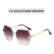 Load image into Gallery viewer, Classic Rimless Sunglasses Women Metal Frame Diamond Cutting Lens Sunglasses For Women New Fashion Black Color New Retro Sun Glasses For Women New Summer Style Sun glasses For Female Famous Style Frames
