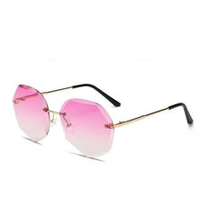 Load image into Gallery viewer, Classic Rimless Sunglasses Women Metal Frame Diamond Cutting Lens Sunglasses For Women New Fashion Black Color New Retro Sun Glasses For Women New Summer Style Sun glasses For Female Famous Style Frames