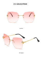 Load image into Gallery viewer, Classic Rimless Sunglasses Women Metal Frame Diamond Cutting Lens Sunglasses For Women New Fashion Black Color New Retro Sun Glasses For Women New Summer Style Sun glasses For Female Famous Style Frames