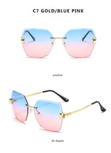 Load image into Gallery viewer, Classic Rimless Sunglasses Women Metal Frame Diamond Cutting Lens Sunglasses For Women New Fashion Black Color New Retro Sun Glasses For Women New Summer Style Sun glasses For Female Famous Style Frames