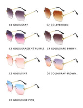 Load image into Gallery viewer, Classic Rimless Sunglasses Women Metal Frame Diamond Cutting Lens Sunglasses For Women New Fashion Black Color New Retro Sun Glasses For Women New Summer Style Sun glasses For Female Famous Style Frames