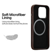 Load image into Gallery viewer, Classic Simple Brown Black Shockproof Drop Proof Phone Case Protective Genuine Leather Case for iPhone 13 Pro Max Business Case for iPhone 13 Mini Classic Magnetic Charging Phone Back Cover
