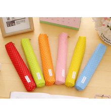 Load image into Gallery viewer, Classic Simple Candy Color Slim Canvas Pencil Pouch Pencil Bag For School Office Dot Printed Students Pencil Case