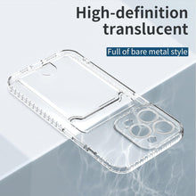 Load image into Gallery viewer, Classic Transparent Soft Thin Clear Wallet Case For iPhone 14 13 12 11 Pro Max 6 6S 7 8 Plus SE X XR XS Transparent Card Slot Pocket Simple Clear Shockproof Protective Slim iPhone Case