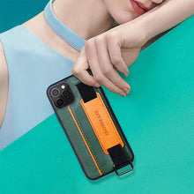 Load image into Gallery viewer, Classic Vintage Design Leather Belt Style With Strap Case for iPhone 14 13 12 Mini 11 Pro Max XS XR Max 8 7 6S Plus PU Leather Wristband Card Holder Full Cover Business Simple Iphone Case For Men And Women