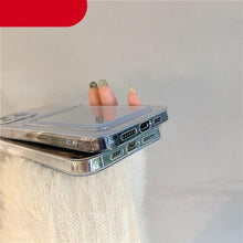 Load image into Gallery viewer, Clear Holographic Love Heart Pattern Cute Case with Card Holder Love Gradient Transparent Soft Case For iPhone 14 13 11 12 Pro Max Mini X XS XR 7 8 Plus Wallet Card Holder Cover