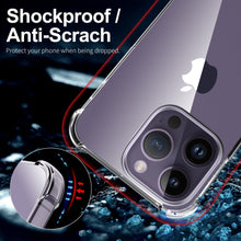 Load image into Gallery viewer, Clear Shockproof Phone Case For iPhone 14 13 12 11 Pro Max X XR XS Max Lens Protection Case on iPhone 11 12 13 14 Pro Back Cover Protection Non-Yellowing Shockproof Phone Case for iPhone