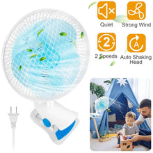 Load image into Gallery viewer, Clip-On 2 Speeds Quiet Clamp Fan