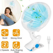 Load image into Gallery viewer, Clip-On 2 Speeds Quiet Clamp Fan