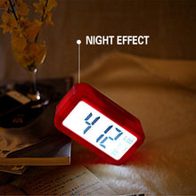 Load image into Gallery viewer, Clocks LED Wooden Alarm Clock Watch Wooden Wood Clock New Version LED Alarm Digital Desk Clock Adjustable Brightness, Alarm Time, Displays Time Date Temperature Table Voice Control Digital Wood Electronic Desktop Table