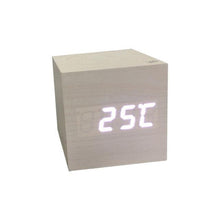 Load image into Gallery viewer, Clocks LED Wooden Alarm Clock Watch Wooden Wood Clock New Version LED Alarm Digital Desk Clock Adjustable Brightness, Alarm Time, Displays Time Date Temperature Table Voice Control Digital Wood Electronic Desktop Table