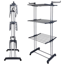 Load image into Gallery viewer, Clothes Drying Rack Rolling Collapsible Laundry Dryer Hanger Stand Rail