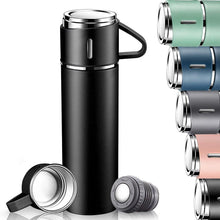Load image into Gallery viewer, Coffee Thermos 500ml Water Bottle Portable Thermal Travel Sports Mug In-Car Insulated Cup Stainless Steel Vacuum Flasks Double Layer Stainless Steel Vacuum Flask Set with 3 Cups Including Lid