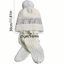 Load image into Gallery viewer, Coldproof Warm Beanie With Pom Classic Hooded Scarf Elastic Knit Hats Warm Beanies