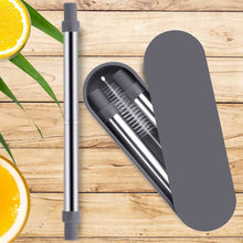 Load image into Gallery viewer, Collapsable Telescopic Reusable Drinkable Straw