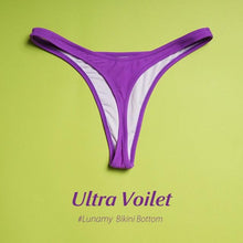 Load image into Gallery viewer, Colorful Bikini Thong Swimwear Women Swimsuit Top And Bottoms T-Back Brazilian Swimming Women's Strappy Triangle Bikini Sets High Cut Cheeky Thong Bottom Swimsuits