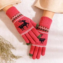 Load image into Gallery viewer, Colorful Christmas Deer Printed Warm Autumn Winter Comfortable Gloves For Men Women Cute Unisex Stylish Design Soft Full Finger Gloves