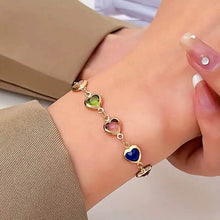 Load image into Gallery viewer, Colorful Heart-Shaped Zirconia Bracelet