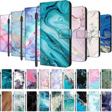 Load image into Gallery viewer, Colorful Marble Flip Leather Case For iPhone 11 12 13 Pro Max Cover iPhone12 Mini iphone12 iphone13 13pro Wallet Stand Marble Phone Covers Marble Flip Leather Phone Case Magnetic Kickstand Protective Cover