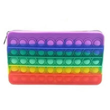 Load image into Gallery viewer, Colorful Stress Relief Squeeze Anti Stress Pop It Soft Pencil Case For Students Rainbow Color School Case