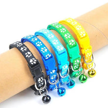 Load image into Gallery viewer, Colorful Super Soft Nylon Pet Adjustable Collars Cute Print Collar Stylish Footprint Pets Necklace Collars For Dogs