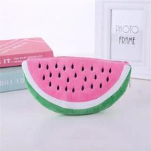 Load image into Gallery viewer, Colorful Watermelon Shaped Plush Soft Students Pencil Case Makeup Pouch Cute Design