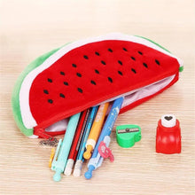 Load image into Gallery viewer, Colorful Watermelon Shaped Plush Soft Students Pencil Case Makeup Pouch Cute Design