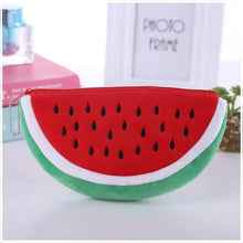 Load image into Gallery viewer, Colorful Watermelon Shaped Plush Soft Students Pencil Case Makeup Pouch Cute Design